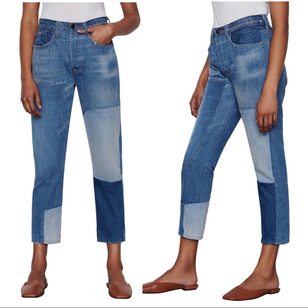 NEW Frame Women’s Le Original Straight Leg Patchwork Jeans size 26